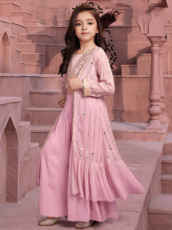 Pink Fox Georgette Palazzo Suit main image 1