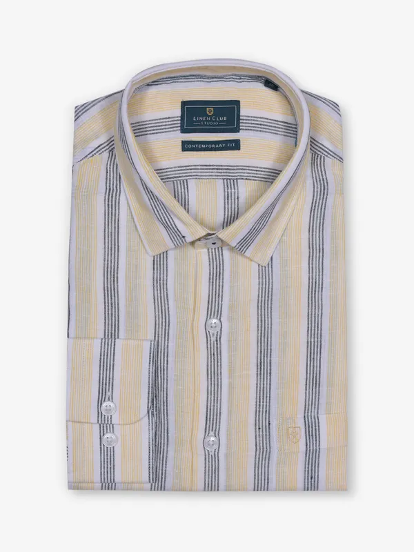 LINEN CLUB formal linen white shirt for men-G3-MFS15145