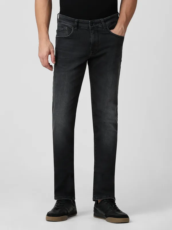 MUFTI solid black slim fit jeans for men-G3-MJE5484 Ireland