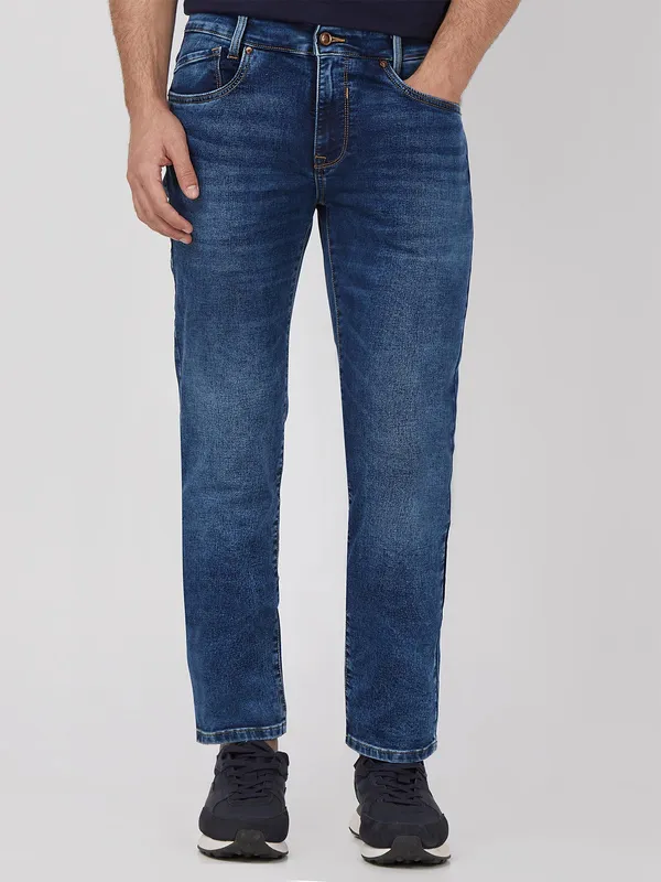 MUFTI stylish dark blue straight fit jeans -G3-MJE5243 Canada