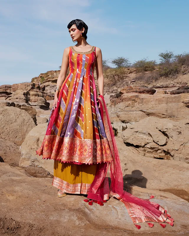 Multi color organza palazzo salwar suit for women-G3-WSS44367