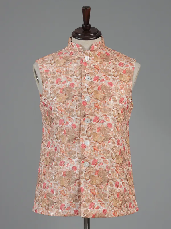 Multicolor printed waistcoat for men-G3-MWC2750