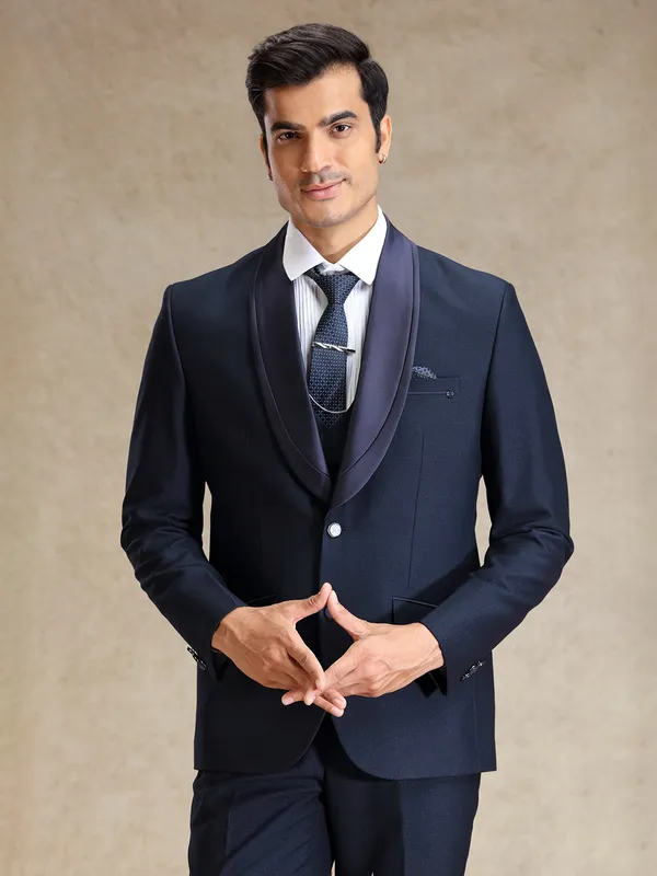 Navy pcs coat suit for cocktail party-G3-MCO1407