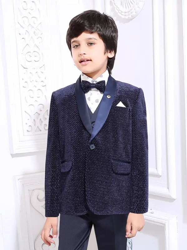 Navy boys coat suit in soft velvet-G3-BCO51422 United States