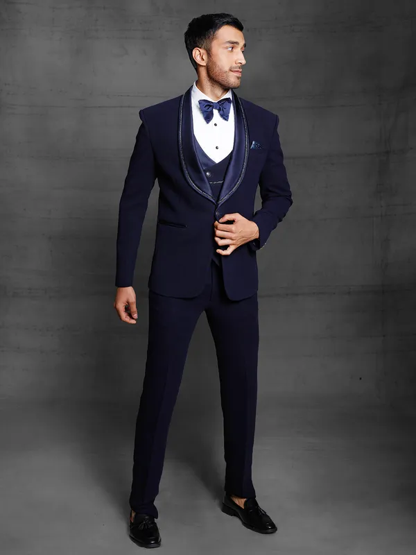 Navy party wear official tuxedo coat suit-G3-MCO1159