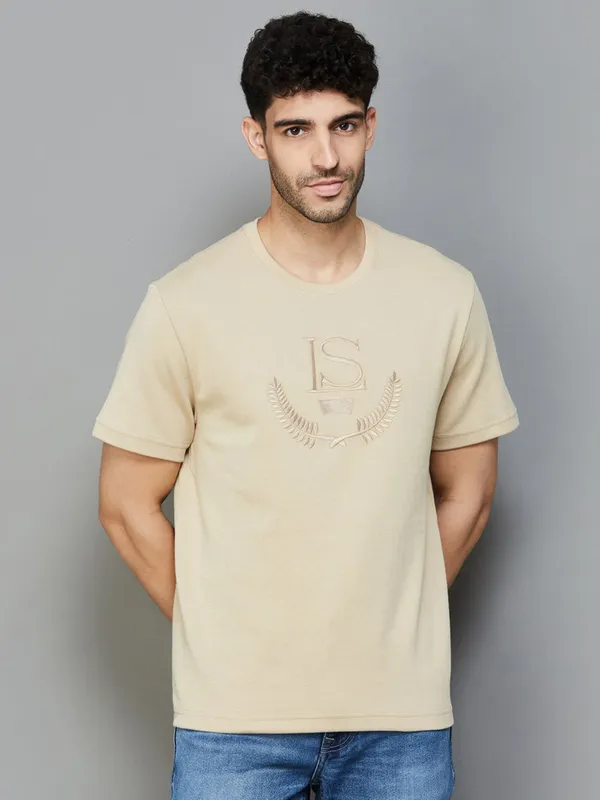 LEVIS beige cotton t-shirt-G3-MTS18878