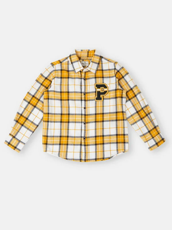 Pepe Jeans white and yellow checks shirt-G3-BCS2763 Ireland