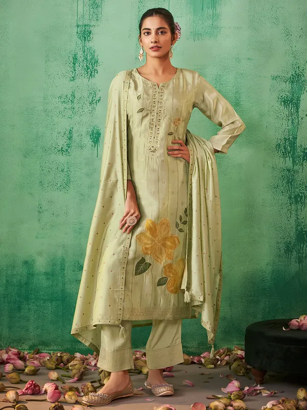 Autumn Bliss Green Kurti set main image 1
