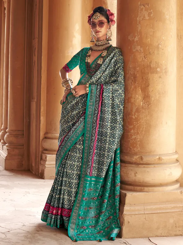 Rama Blue Manekchowk Patola Saree