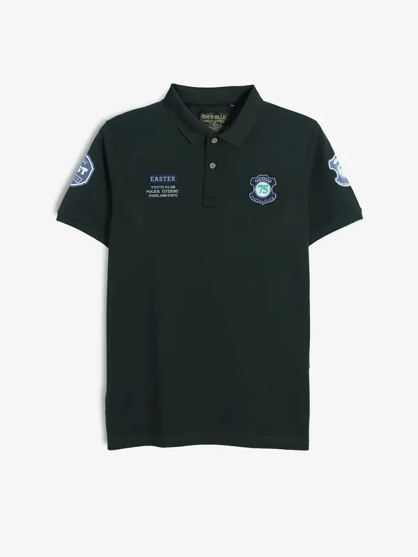 RIVER BLUE bottle green polo t-shirt`-G3-MTS18347 Singapore