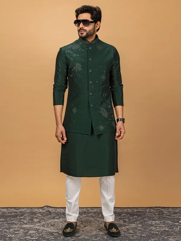 Mens dark green waistcoat shop