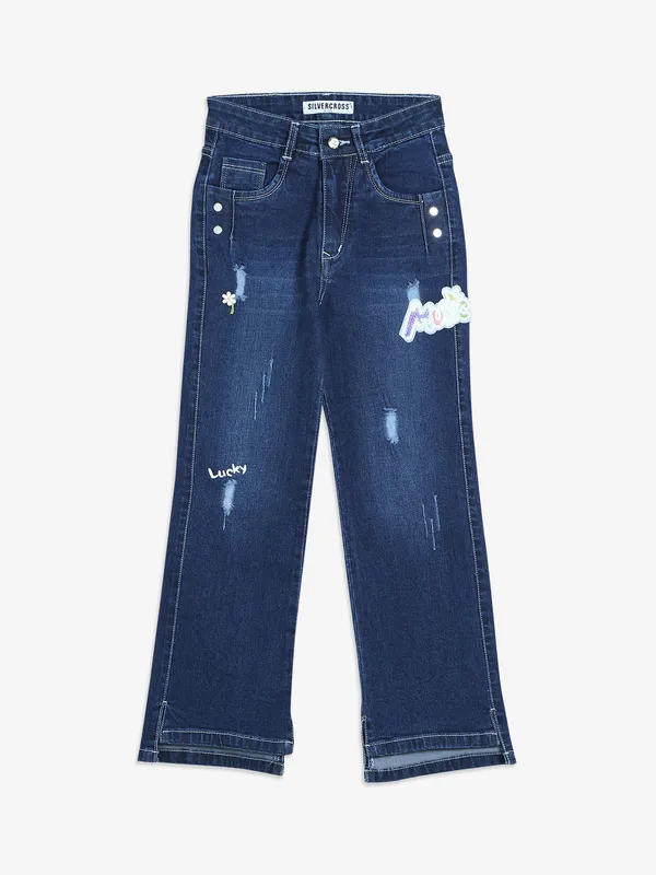 Silver Cross navy straight jeans-G3-GJE0653
