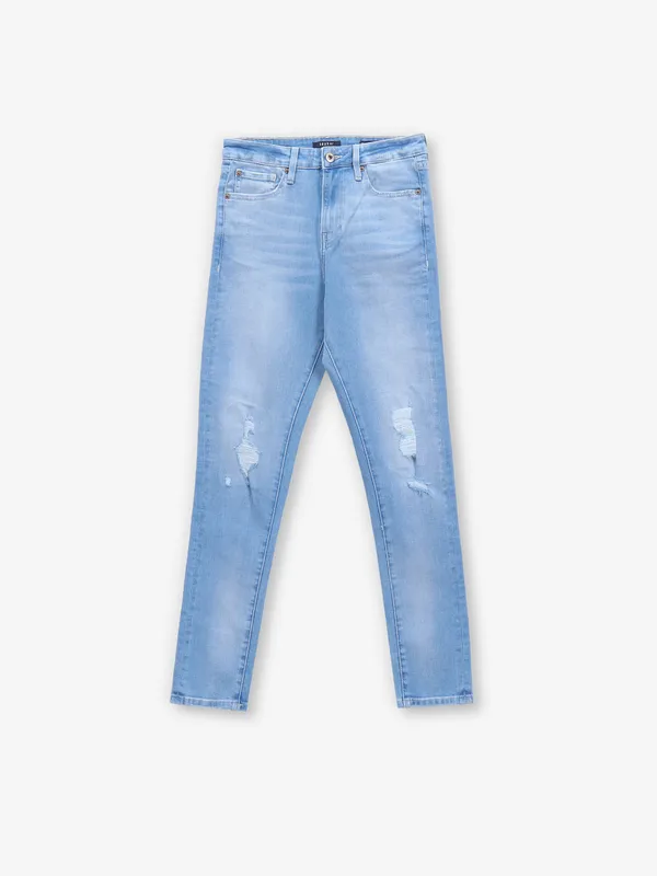 G3fashion Ripped Jeans Womens Canada SPYKAR Light Blue Ripped