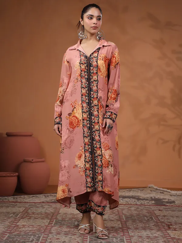 Dark Onion Pink georgette Kurti