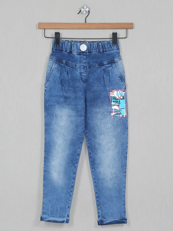 Tiny Girl blue washed skinny fit girls jeans-G3-GJE0544
