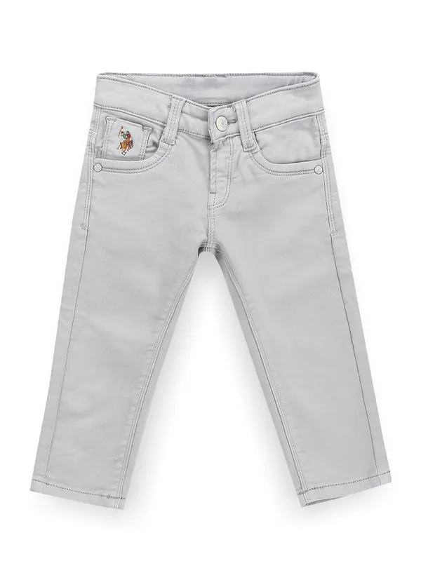 U S POLO ASSN light grey solid jeans-G3-BJE01078 Australia