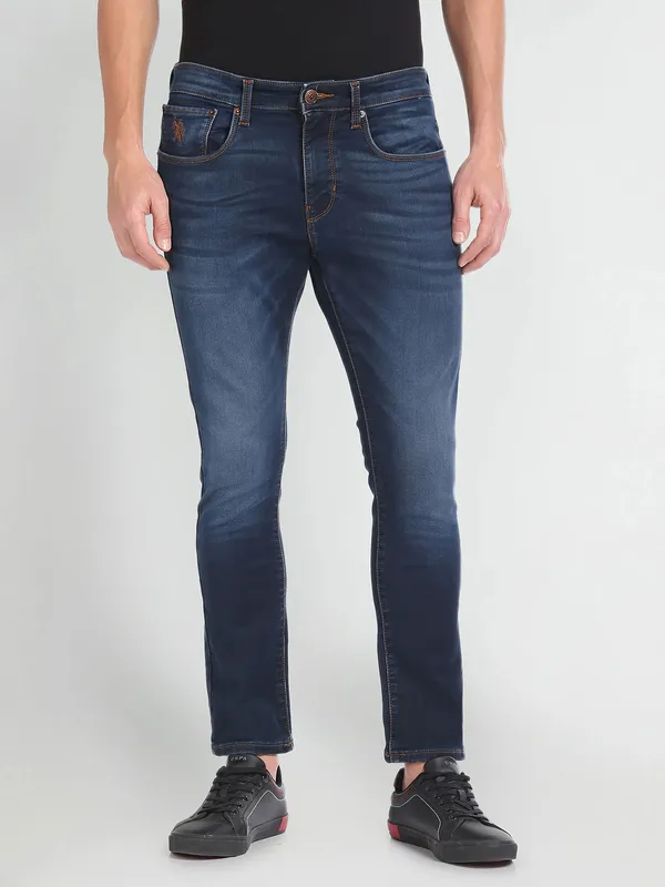 U S POLO ASSN washed navy slim fit jeans-G3-MJE5055