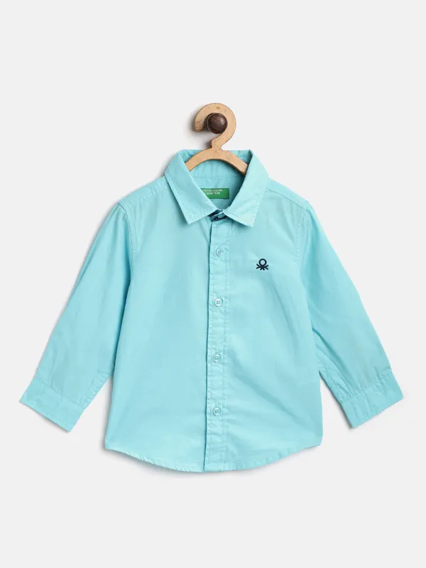 UCB aqua solid cotton shirt-G3-BCS1682