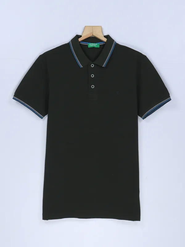 UCB military green cotton plain t shirt-G3-MTS15766 Canada