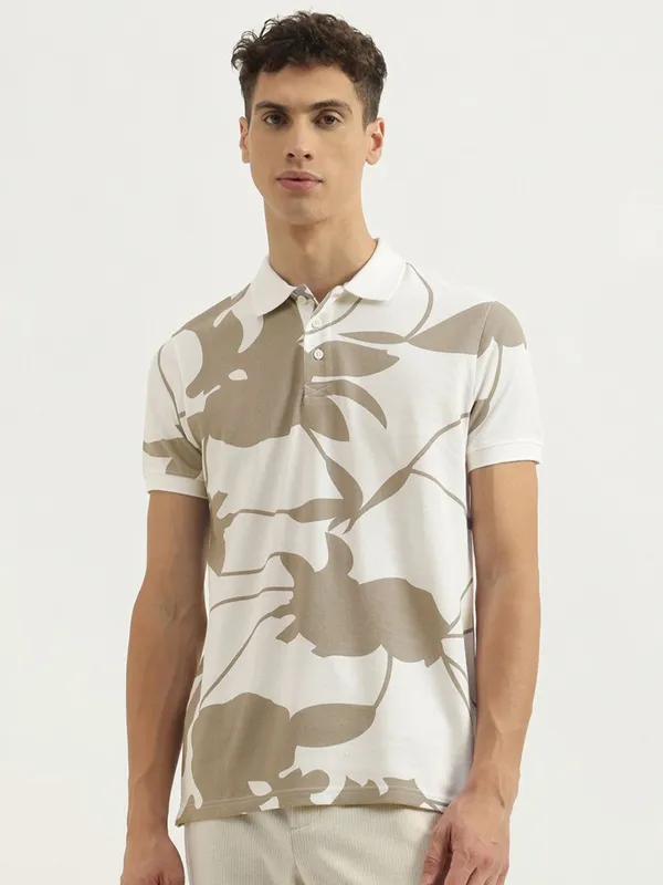 UCB printed white cotton casual men t-shirt-G3-MTS20021 Netherlands