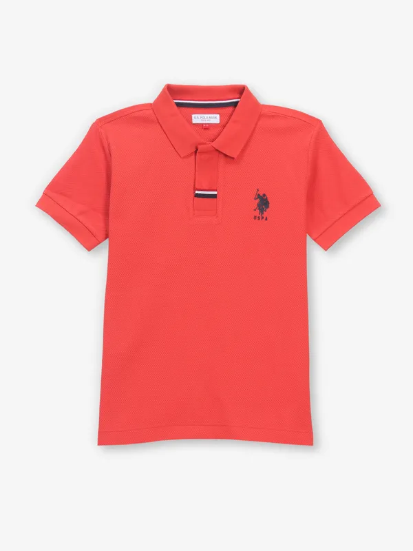 US POLO ASSN plain red polo t-shirt-G3-BTS5335 New Zealand