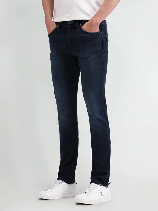 US POLO dark navy skinny washed jeans-G3-MJE5394 | United States