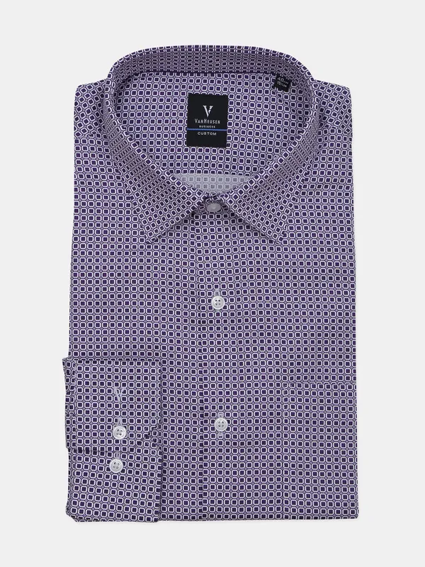 Van Heusen purple printed cotton formal shirt-G3-MFS10323 Germany