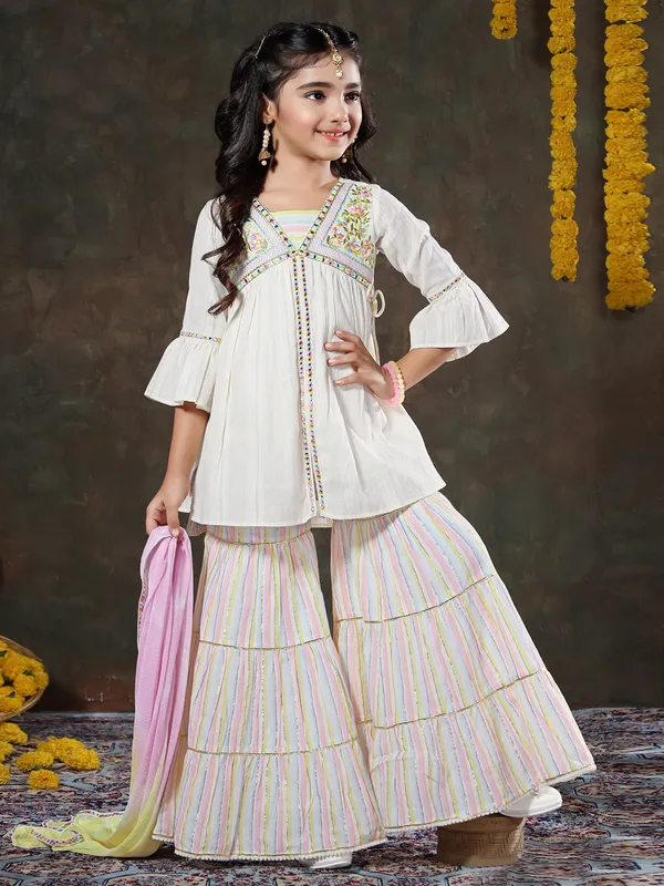 White cotton sharara cheap