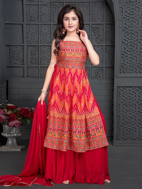 Magenta Straight Embellished Palazzo