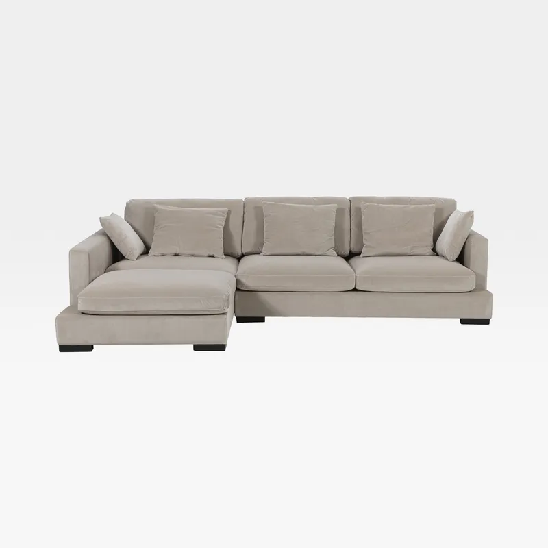 Shop BELLUCCI 3 seater sofa with left chaise taupe Online 672411