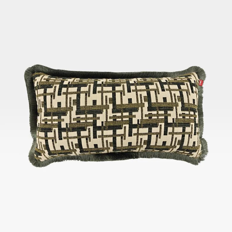 Cuscino Rettangolare Paoletti Roma – Velluto Striato, Oliva, 30x60 Cm, Con Zip - 2