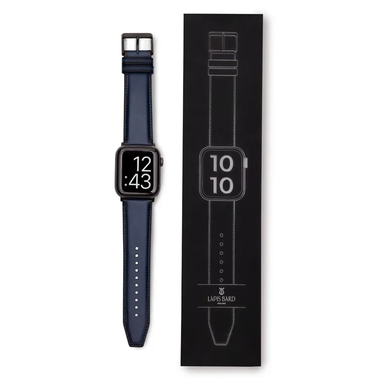 Buy Lapis Bard Leather Apple Watch Strap Navy Online William Penn