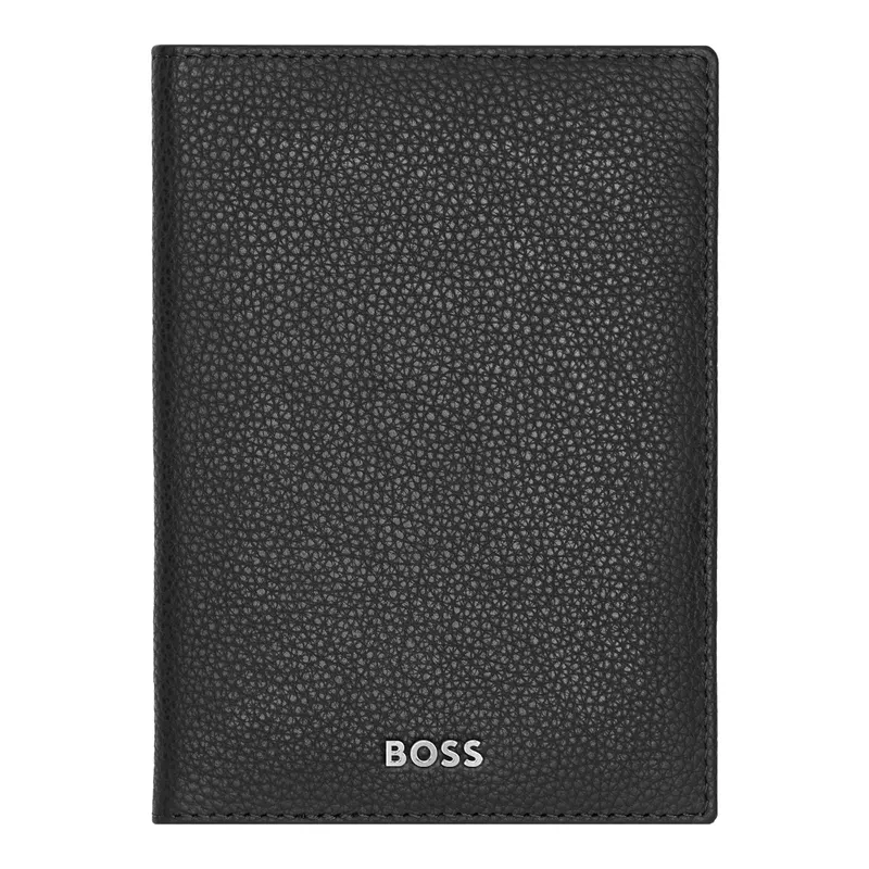 Buy Hugo Boss Passport holder Classic Grained Black Online...