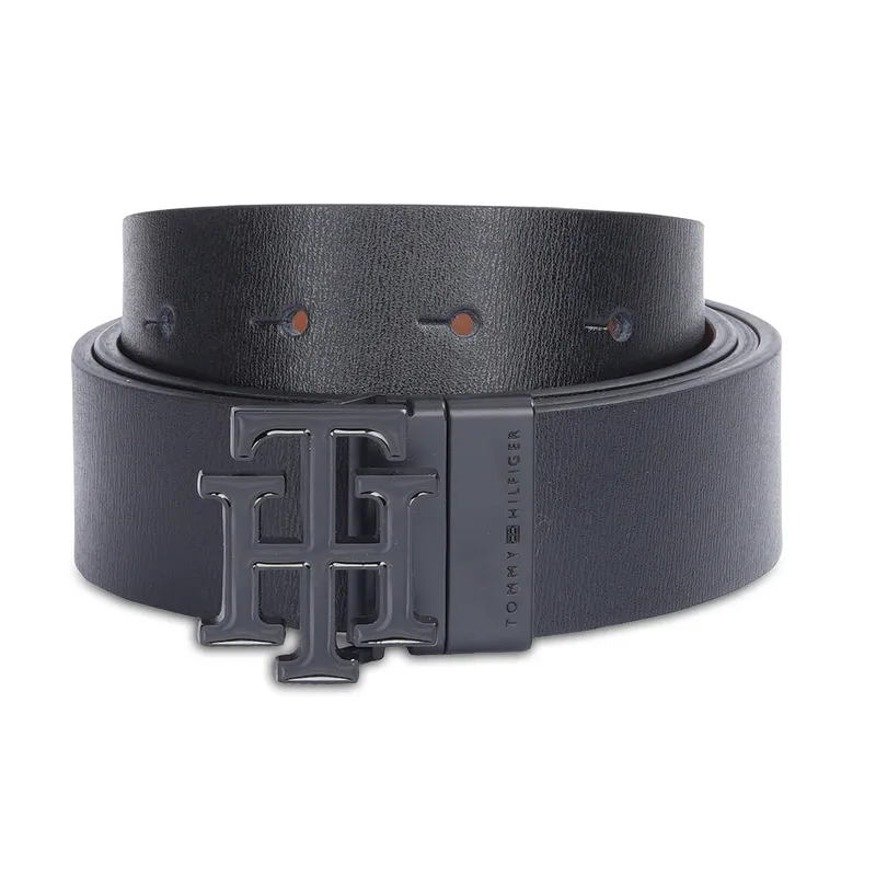 Vtg 'Tommy Hilfiger' Black Geometric Cut-Out Western Boho Thick Belt UK 14/16 M