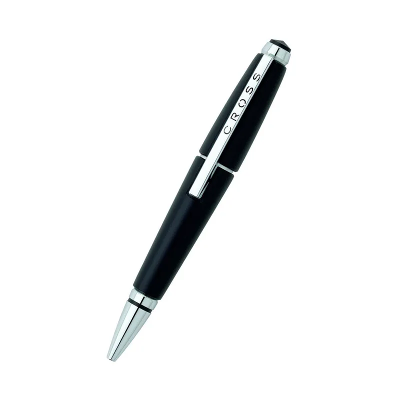 Buy Cross AT0555-2 Edge Rollerball Pen Black with Chrome Trims...