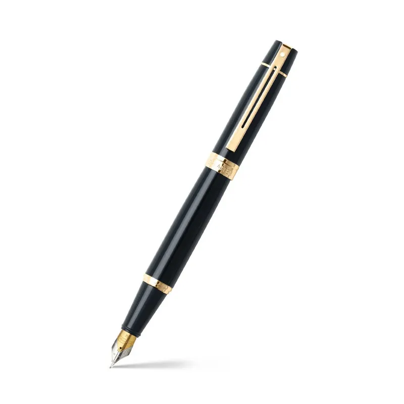 Buy Sheaffer Gift 300 Fountain Pen (Medium) Glossy Black with Gold...