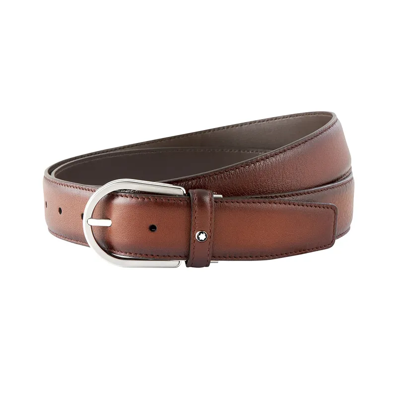 Buy Montblanc 118413 Leather Belt (35mm) Brown Online - William Penn