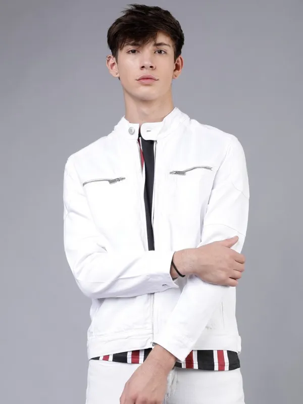 Buy Highlander White Solid Tailored Jacket Online HLJK000296