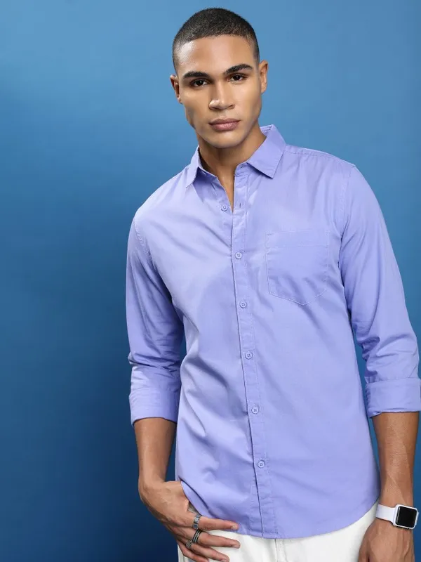 Men's Slim Fit Dress Shirt - Lavender