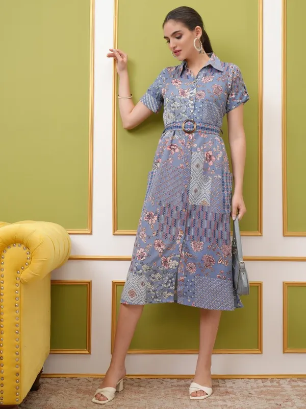Printed Shirt Dress