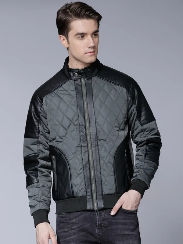 Buy Dark Grey Quilted Jacket for Men Online at Rs.1049...