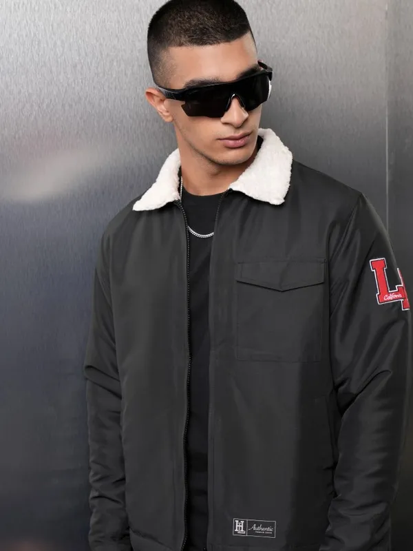 Buy Highlander Black Printed Bomber Jacket for Men Online at