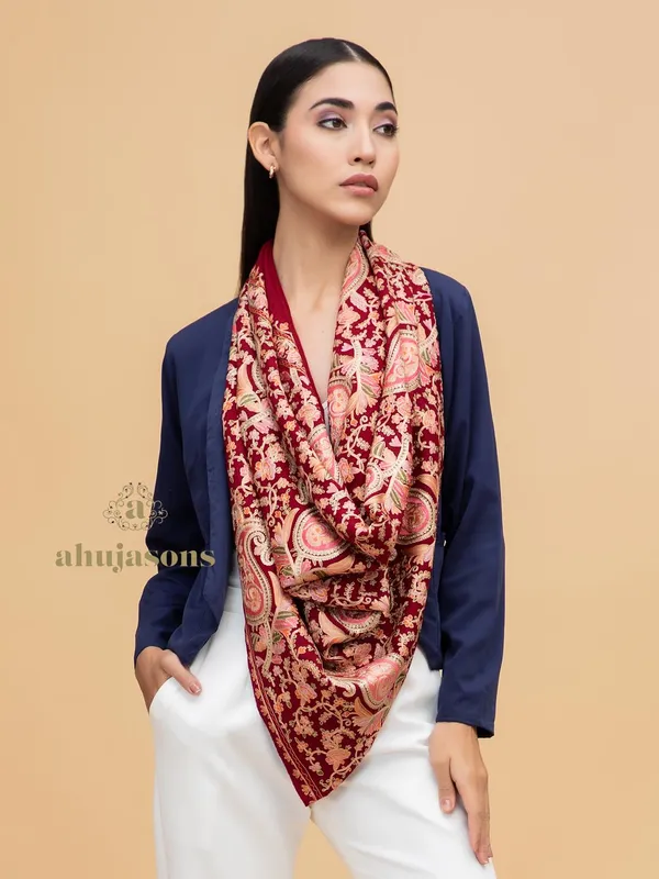 Buy Red Woolen Shawl for Women As01281289 - Ahujasons | Guam