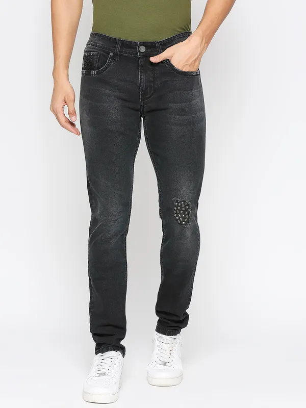 Being Human Men Slim Fit Denim-Black Tone