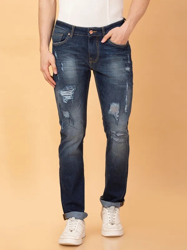 Being Human Mens-Bottom Denim Dark Tone
