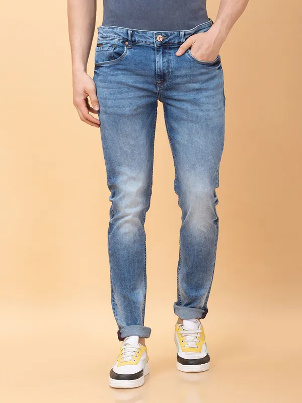 Being Human Mens-Bottom Denim Light Tone