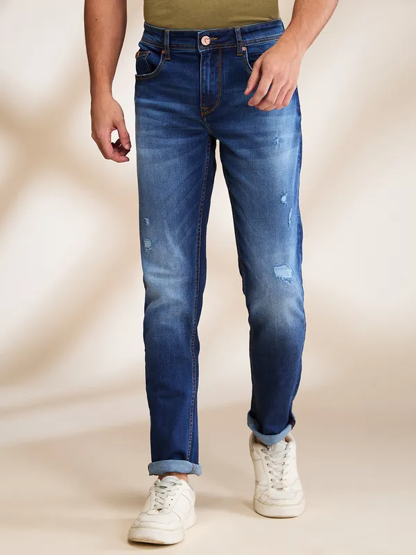 Being Human Mens-Bottom Denim Dark Tone