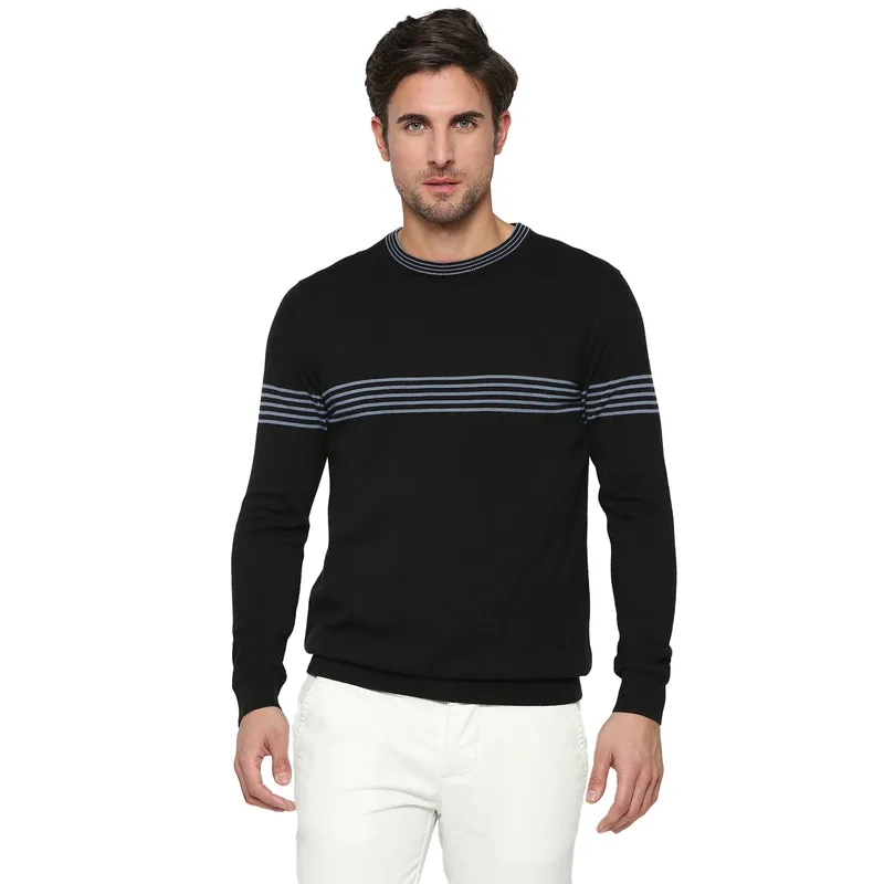 Black Regular Fit Round Neck Men's T-Shirt by Being Human Clothing