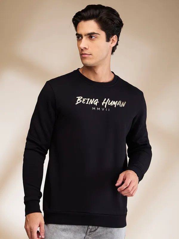 Being Human Mens-Top Sweatshirt Black