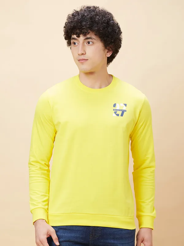 Being Human Men Sweatshirt-Mustard